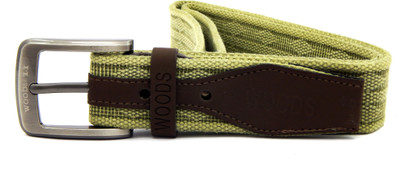 

WOODS Men Casual Green Canvas, Fabric Belt