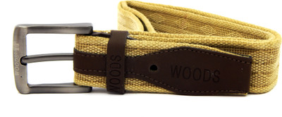 

WOODS Men Casual Beige Canvas, Fabric Belt
