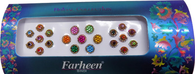 

Farheen BRIDAL BINDI4 FORHEAD Multicolor, Gold Bindis(INDIAN FANCY BINDI)