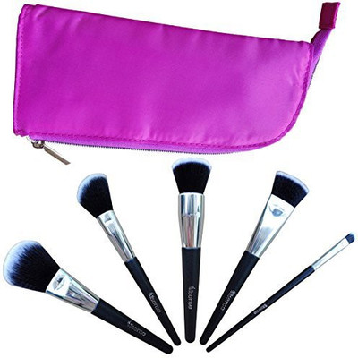 

Allsense 5Pcs Face Brush Set Foundation Powder Blush Brushes With Hot Pink Makeup Pouch(Pack of 5)
