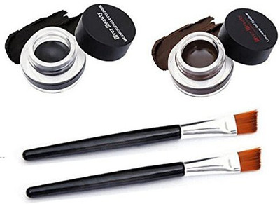 

Landfox 2Pcs Waterproof Eye Liner Eyeliner Shadow Gel Makeup Cosmetic Brush Brown Black(Pack of 2)