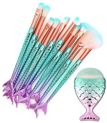 

Staron 11 Pcs Makeup Brush Set Premium Mermaid Brushes Toiletry Kit Cosmetics Foundation Eyebrow Eyeliner Blush Cosmetic Concealer(Pack of 11)