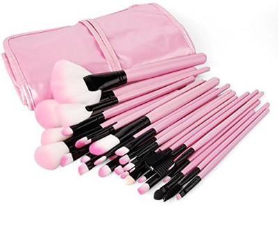 

Kancai 32Pcs Pink Makeup Brushes Set Professional Make Up Cosmetic Brush Kit Leather Case Tool With Travel Bag(Pack of 32)