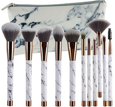 

Reddhong 11Pcs Marble Makeup Brush Set Professional Powder Foundation Eyebrow Eyeliner Cosmetic With Pu Leather Storage Case(Pack of 11)