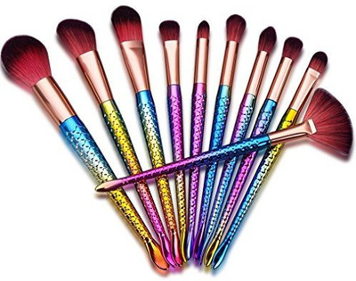 

Gbsell 10Pcs Pro Makeup Brushes Set Colorful Cosmetic Powder Foundation Eyeshadow Lip Brush(Pack of 10)