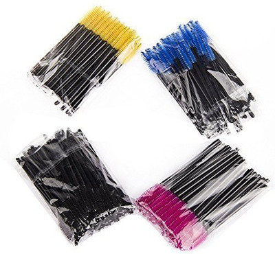 

Makeupacc Disposable Eyelash Mascara Brushes Wands 400Pcs Pack Rose Yellow Black And Blue Makeup Tools(Pack of 400)