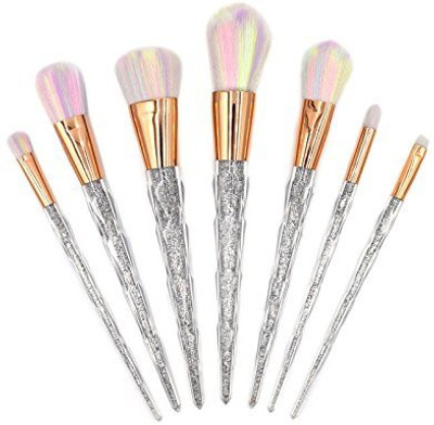 

Dolovemk 7 Pieces Glistening Diamond Shaped Makeup Brushes Powder Foundation Eyeliner Eyeshadow Highlight Contour Pencil For Daily Applying No Look(Pack of 7)