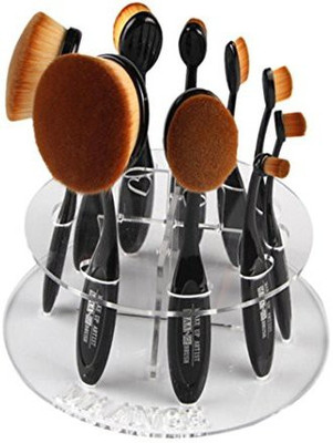 

Toopoot Cosmetic Shelf Tool 10Pc Oval Makeup Brush Holder Drying Rack Organizer(Pack of 10)