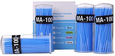 

Flyitem 400 Pcs Blue Professional Regular Disposable Micro Mascara Applicator Brush(Pack of 400)