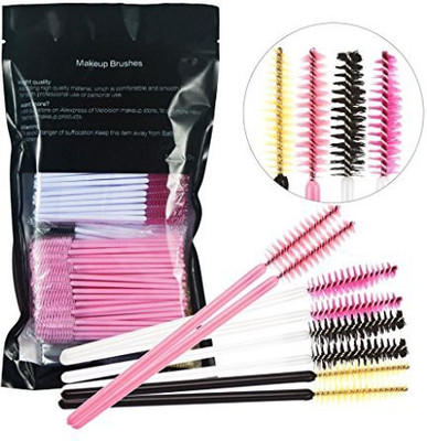 

Sandistore Makeup Brush 200Pcs Lot Make Up Pink Synthetic Fiber One Off Disposable Eyelash Mascara Applicator Wand(Pack of 200)