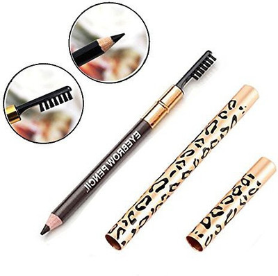 

Huntgold Waterproof Long Lasting Eye Brow Black Brown Leopard Print Pencil With Brush Makeup Cosmetic Tool 3Black(Pack of 1)