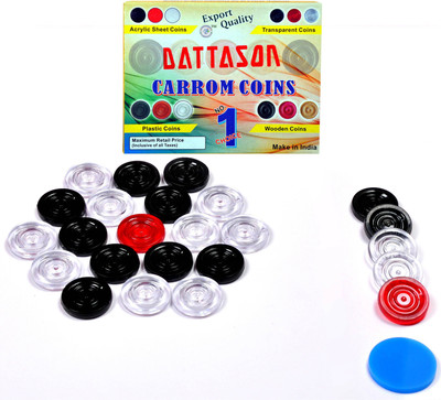 

STC Dattson Attractive PVC Carrom Coins with one Premium Striker Carrom Pawns(Pack of 25)