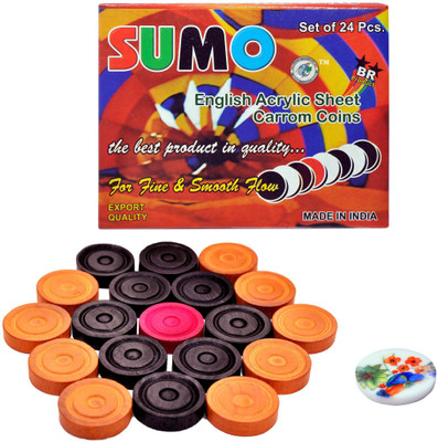 

STC Sumo Wood Carrom Coins with one Printed Premium Striker Carrom Pawns(Pack of 20)
