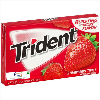 

Trident Strawberry Twist. 14 sticks, Pack of 2 Strawberry Chewing Gum(40 g Pack of 2)
