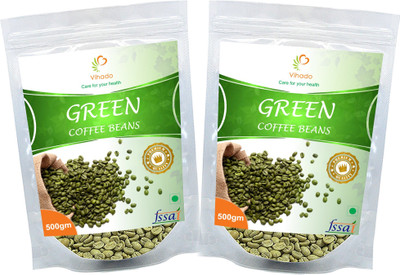 

Vihado Premium Green Coffee Beans / 100% Pure & Natural Helps in Reducing Weight /2 Pack of 500g (Total 1000g) Instant Coffee 1 kg(Pack of 2, Green Coffee Flavoured)