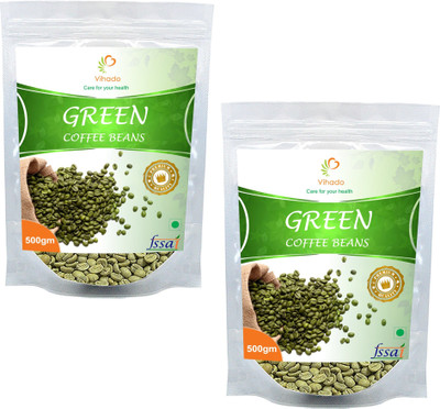 

Vihado Premium Arabica Green Coffee Beans / 100% Pure & Natural /2 Pack of 500g (Total 1000g) Instant Coffee 1 kg(Pack of 2, Green Coffee Flavoured)