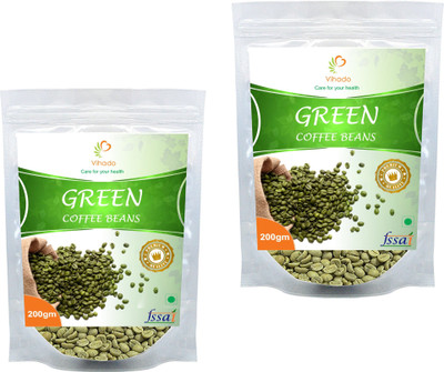

Vihado Premium Green Coffee Beans / 100% Pure & Natural Helps in Reducing Weight Fast / 2 Pack of 200g (Total 400g) Instant Coffee 400 g(Pack of 2, Green Coffee Flavoured)