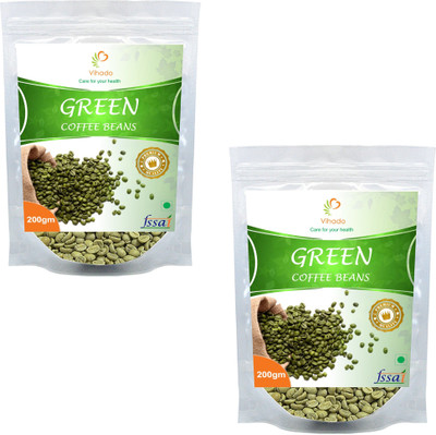 

Vihado Premium Arabica Green Coffee Beans / 100% Pure & Natural / 2 Pack of 200g (Total 400g) Instant Coffee 400 g(Pack of 2, Green Coffee Flavoured)
