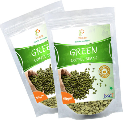 

vihado Premium Green Coffee Beans / 100% Pure & Natural Help You Get Rid Of Belly Fat / 2 Packet of 50g (Total 100g) Instant Coffee 100 g(Pack of 2, Green Coffee Flavoured)