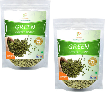 

Vihado Arabica Green Coffee Beans / 100% Pure & Natural / 2 Pack of 200g (Total 400g) Instant Coffee 400 g(Pack of 2, Green Coffee Flavoured)