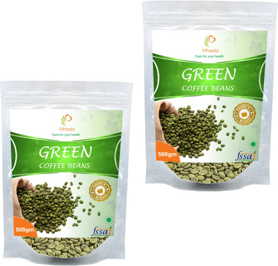 

Vihado 100% Organic High Quality Arabica Green Coffee Beans / Helps in Reducing Weight Fast /2 Pack of 500g (Total 1000g) Instant Coffee 1 kg(Pack of 2, Green Coffee Flavoured)