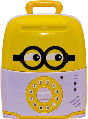 kajal toys Speaking Minon Money Safe for Kids with Smart Electronic Lock | Coin Bank(Yellow)