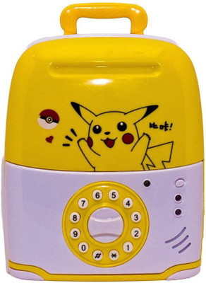 

kajal toys Speaking Pikachu Money Safe for Kids with Smart Electronic Lock | Piggy Bank for Coin/Bills, ATM Piggy Bank, Safe Coin Bank Coin Bank (Yellow) Coin Bank(Yellow)