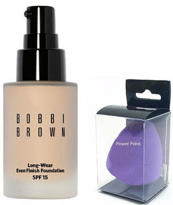 

Power Point Sponge Puff with Bobbi Brown Long wear Foundation(Set of 2)