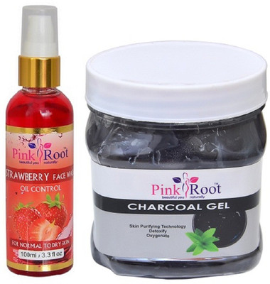 

Pink Root Strawberry Face Wash 100ml WITH Charcoal Gel 500ml(Set of 2)