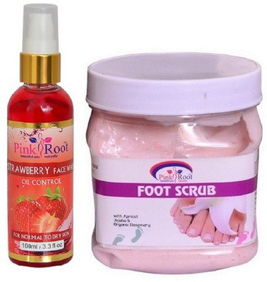 

Pink Root Strawberry Face Wash 100ml WITH Foot Scrub 500ml(Set of 2)