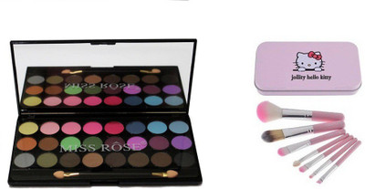 

jollity Hello Kitty Pack Of 7 And Miss Rose Eye Shadow Of 24 Colors(Set of 2)