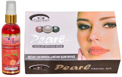 

Pink Root Strawberry Face Wash 100ml WITH Pearl Facial Kit 83gm(Set of 2)