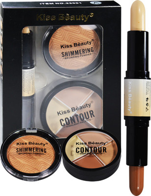 Kiss Beauty Face 3in1 Contour Kit 23001A Concealer(Multicolor)