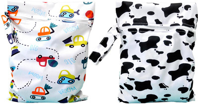 

Babymoon (Set of 2) 1 Large & 1 Small Waterproof, Baby Wet and Dry Cloth Diaper Bags,Nappy Organizer Bag, Multipurpose Travel Packaging Organizer Bags for Swimsuit, Underwear, Washable & Reusable Diaper Bag Dispenser(2 Bags)