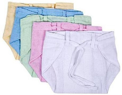 

InEffable Langot Nappies Cum Cloth Cotton Plain Diapers for 0-3 Months Baby - New Born(5 Pieces)