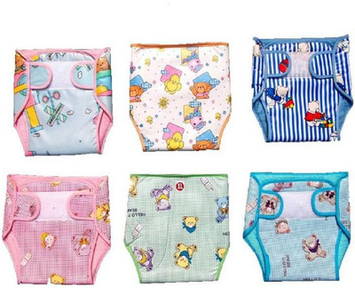 

InEffable Baby Cloth Diaper Langot Mini 100% Double Cotton Cloth Towel with Washable Cushioned Padded for 0-3 Months Baby - New Born(6 Pieces)