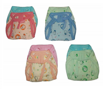 

InEffable Nappies Washable Soft Cotton Printed Multicolor Langot With Pad Nappy - New Born(8 Pieces)