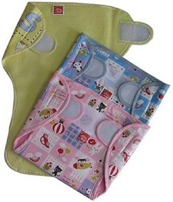 

InEffable Baby Cloth Diaper Langot Mini 100% Double Cotton Cloth Towel with Washable Cushioned Padded for 0-3 Months Baby - New Born(3 Pieces)
