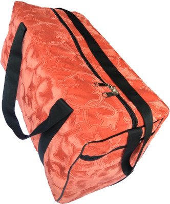 

artvalleys Check peach Printed, 42 Litre, Highly Durable, Velvet Duffel Comfortable Travel Bag Size l Travel Duffel Bag Travel Duffel Bag(Peach)