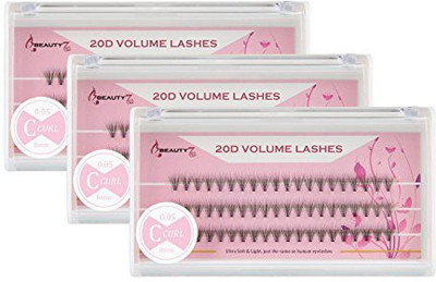 

Beauty 7 3 Boxes Handmade C Curl 20D Volume Lashes Cluster Synthetic Mink Individual Fans Flares For Grafting False Eyelash(Pack of 3)