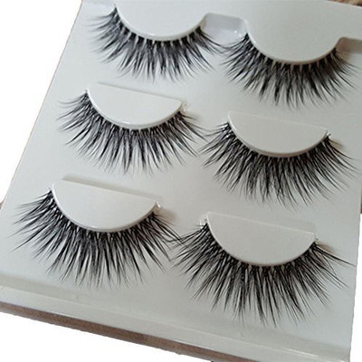 

Bluelans 3 Pairs Long Cross False Eyelashes Makeup Natural 3D Fake Thick Black Eye Lashes Icycheer Soft Lash(Pack of 1)