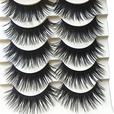 

Bluelans 5 Pairs Long Thick Cross False Eyelashes Natural Brown Eye Lashes Handmade Makeup(Pack of 1)