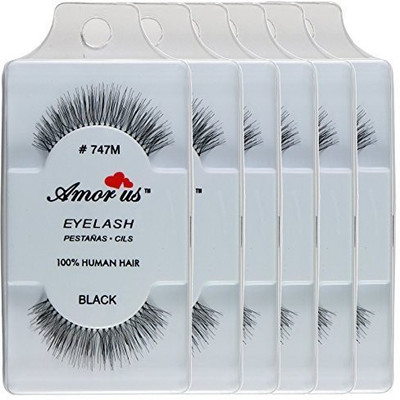 

Amorus 6 Pairs 100 Human Hair False Eyelashes Made In Indonesia 747M(Pack of 6)