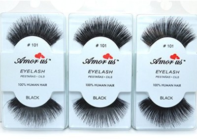 

Amorus 3 Pairs 100 Human Hair False Eyelashes 101 Compare Red Cherry Free Earring(Pack of 3)