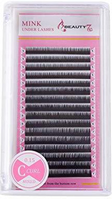 

Beauty 7 Mixed Volume Under Bottom Lower Individual False Eyelash Extension Tray Matte Synthetic Mink Curl C 0 15Mm Thickness 5 6 7Mm Length(Pack of 1)