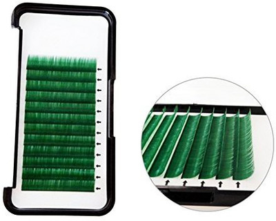 

Bodermincer Scala Green Color Fake False Lashes Thickness 0.07Mm C Curl Length 8 13Mm To Choose Eyelash Extensions Individual Colorful(Pack of 1)