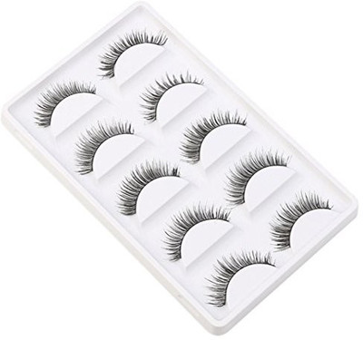 

Lookatool False Eyelashes 5 Pairs Thick Long Cross Party Black Band Fake Eye Lashes(Pack of 1)