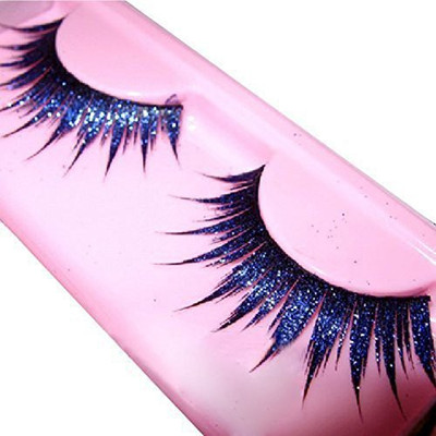 

Elandy 1 Pair Blue Exaggerated Long Flake Eyelash False Extension For Party Stage Show Masquerade Cosplay Fancy Ball Halloween(Pack of 1)