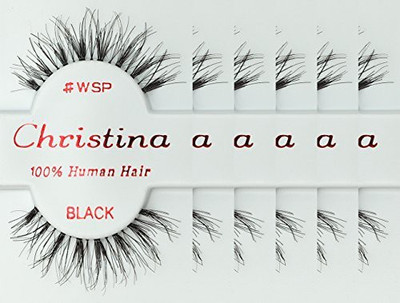 

Christina Natural looking black strip lashes Eyelashes Wsp(Pack of 6)
