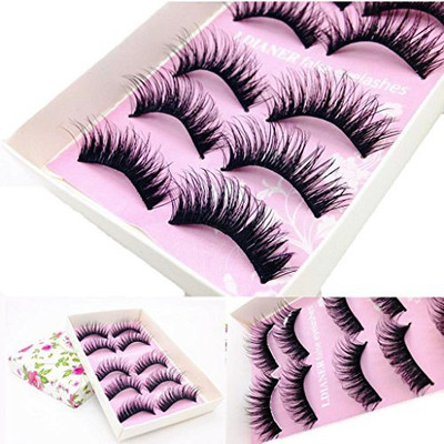 

Usstore 5Pair Eyelash Eye Long False Black Eyelashes Makeup(Pack of 1)